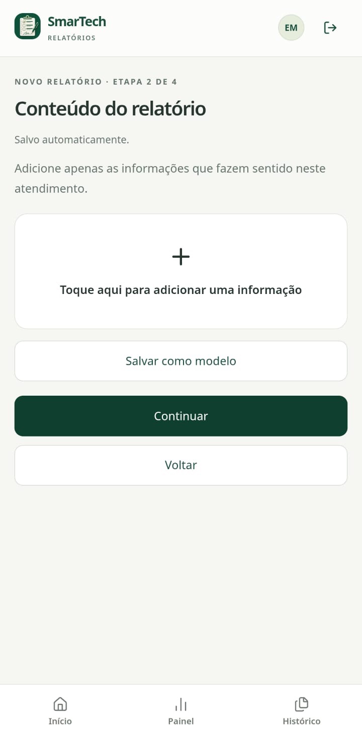 Captura real do aplicativo: Comece do seu jeito